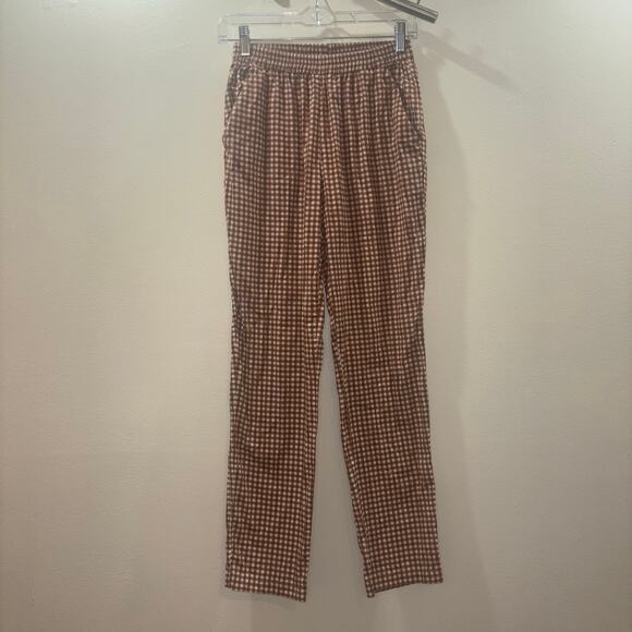 niū Checkered Pants – Size Small – Brown & White Gingham | Made in Italy - Picture 7 of 15